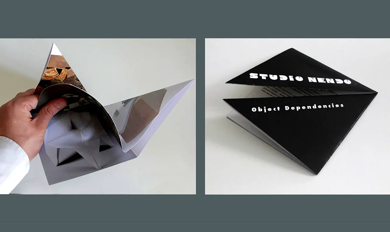 Plaquette d’exposition pour le studio japonais Nendo