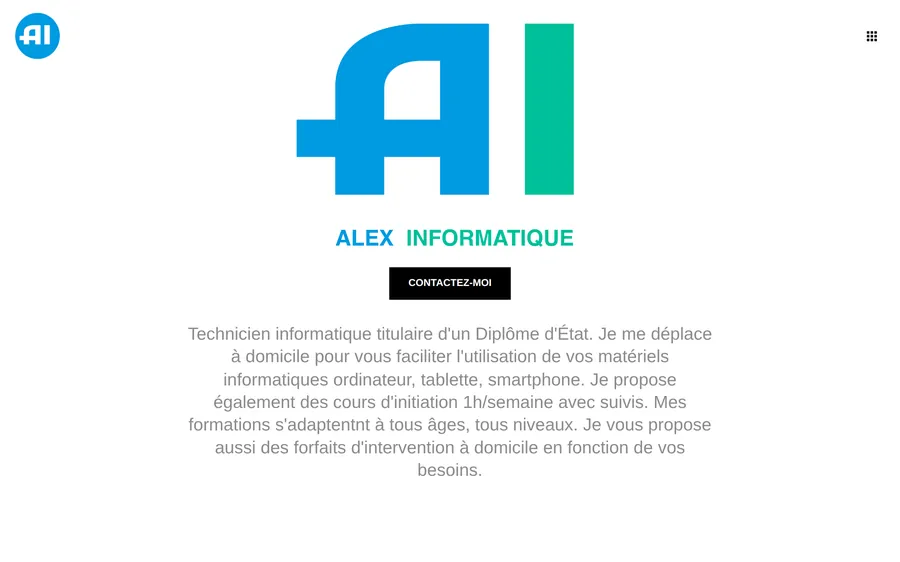 Site internet Alex Informatique — réalisation Createamweb