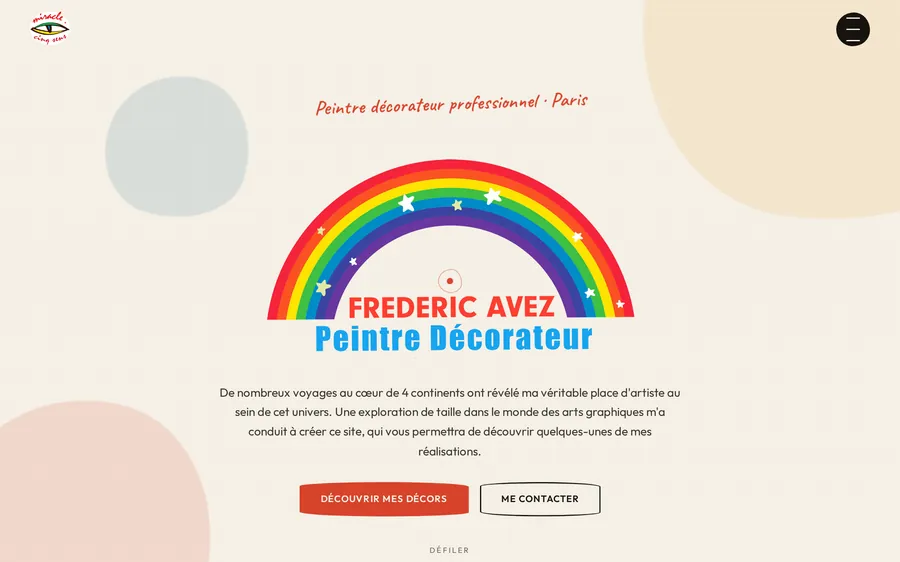 Site internet Miracle 5s, peintre et décorateur fresque murale — réalisation Createamweb
