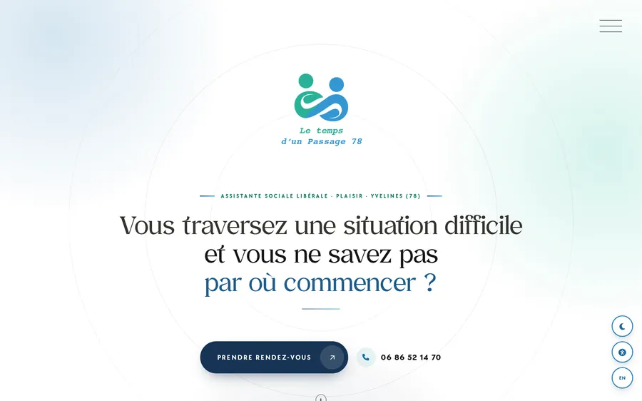 Site internet Le temps d'un Passage 78 — réalisation Createamweb